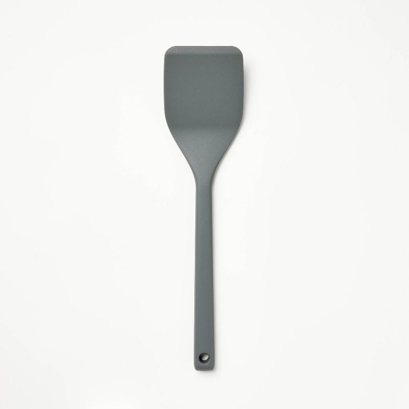 slide 1 of 4, Silicone Solid Turner Dark Gray - Figmint™: Silicone Spatula for Cooking, Dishwasher-Safe, 12.99" Length, 1 ct
