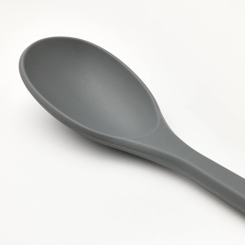 slide 3 of 4, Silicone Solid Spoon Dark Gray - Figmint™: Dishwasher-Safe Kitchen & Cooking Spoon, 12.99" Length, 7.4" Handle, 1 ct