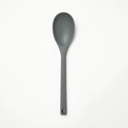 Silicone Solid Spoon Dark Gray - Figmint™: Dishwasher-Safe Kitchen & Cooking Spoon, 12.99" Length, 7.4" Handle