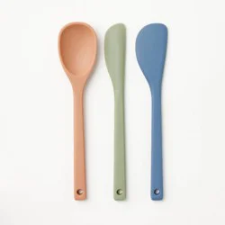 3pk Silicone Mini Spatula Set - Figmint™: Multicolored Kitchen Utensil Set, Dishwasher-Safe, Adult Use
