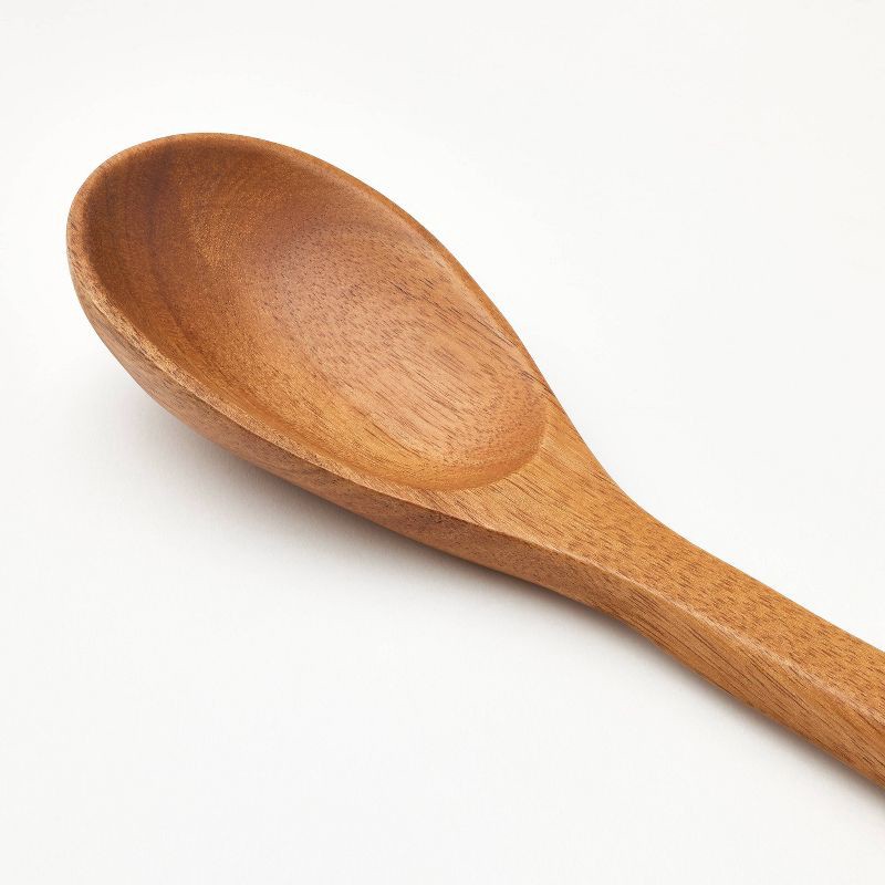 slide 3 of 3, Acacia Wood Solid Spoon Brown - Figmint™: Hand Wash, 12.99" Length, 7.52" Handle, 2.7" Width, Best Material, 1 ct