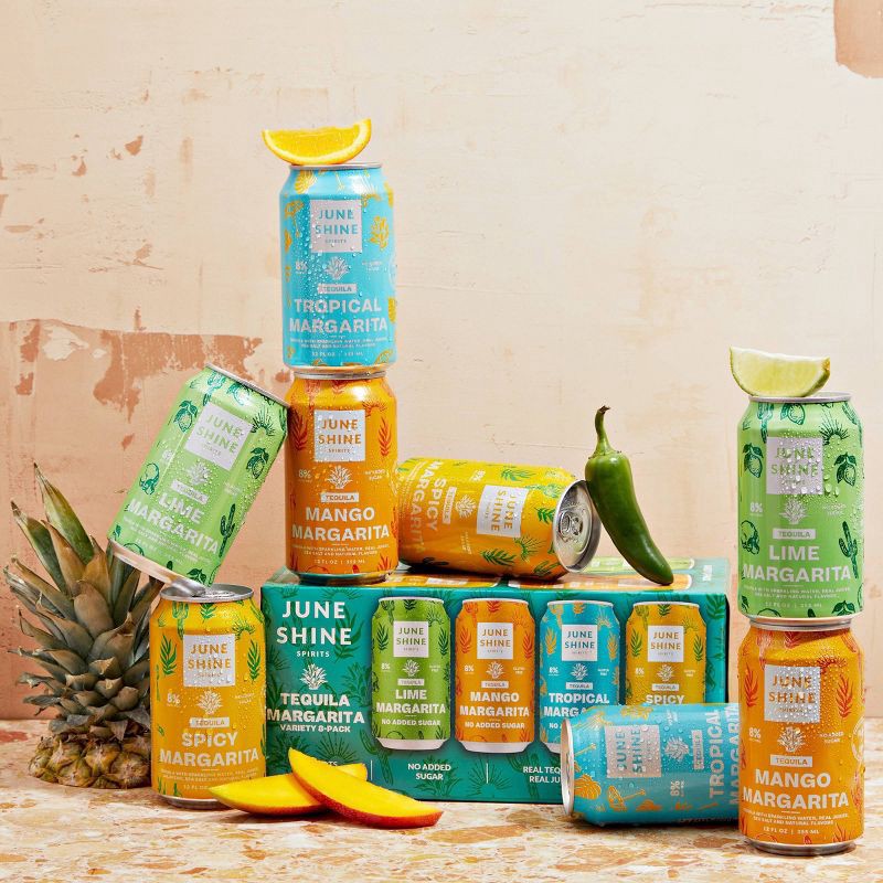slide 3 of 3, JuneShine Tequila Margarita Variety - 8pk/355ml Cans, 8 ct, 355 ml