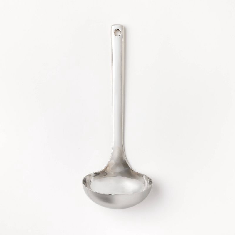 slide 1 of 3, Stainless Steel Ladle Silver - Figmint™: Soup & Gravy Ladle Spoon, Dishwasher-Safe, 11.38" Length, 0.17 Volume Capacity, 1 ct