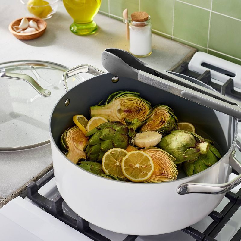 slide 2 of 4, 12" Stainless Steel Tong with Silicone Tip Dark Gray - Figmint™: Dishwasher-Safe Cooking Tool, 13.52" Length, 1 ct