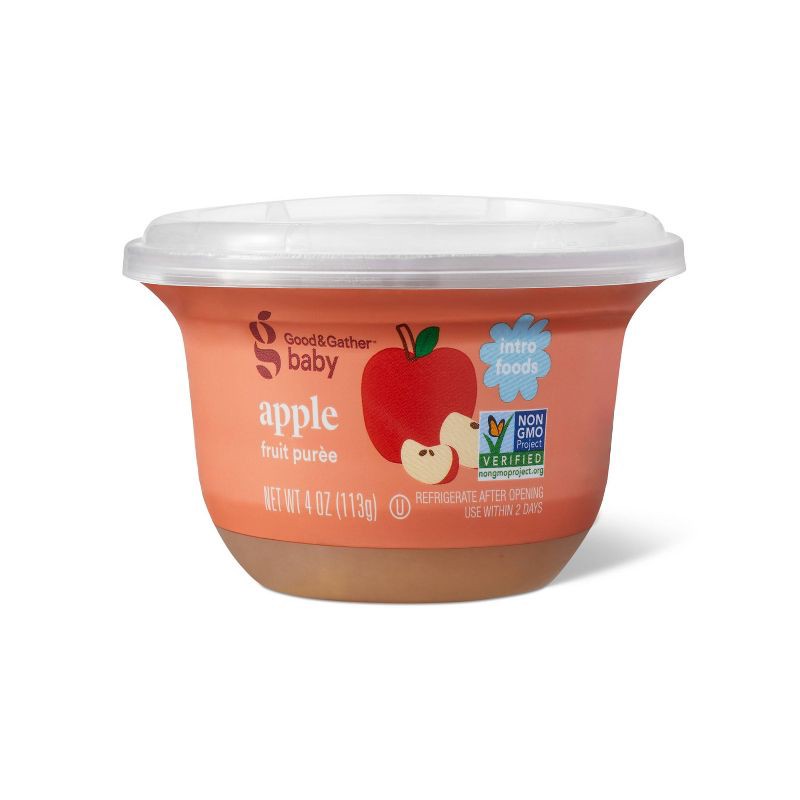 slide 1 of 5, Baby Food Tub - Apple - 4 oz - Good & Gather™, 4 oz
