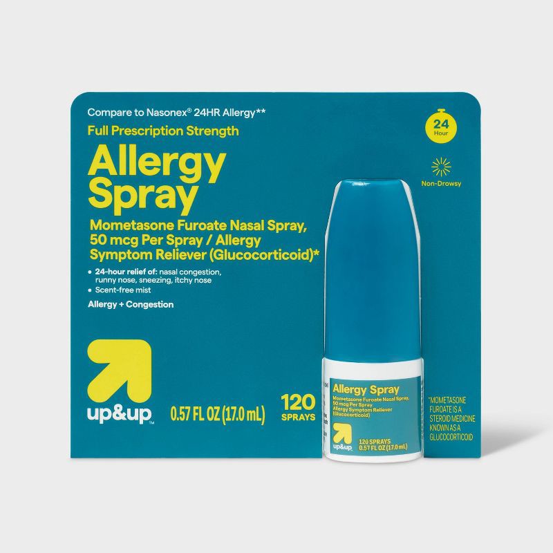 slide 1 of 3, Mometasone Furoate Nasal Allergy Spray - 120 Sprays - up&up™, 1 ct