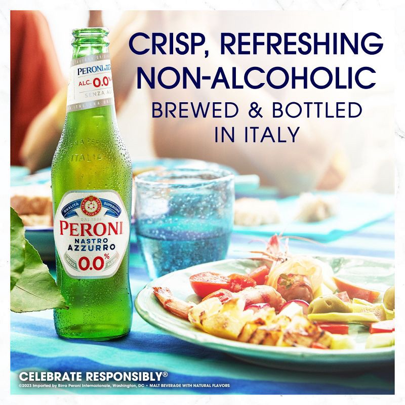 slide 3 of 6, Peroni Nastro Azzurro 0.0 NA - 6pk/11.2 fl oz Bottles, 6 ct; 11.2 fl oz