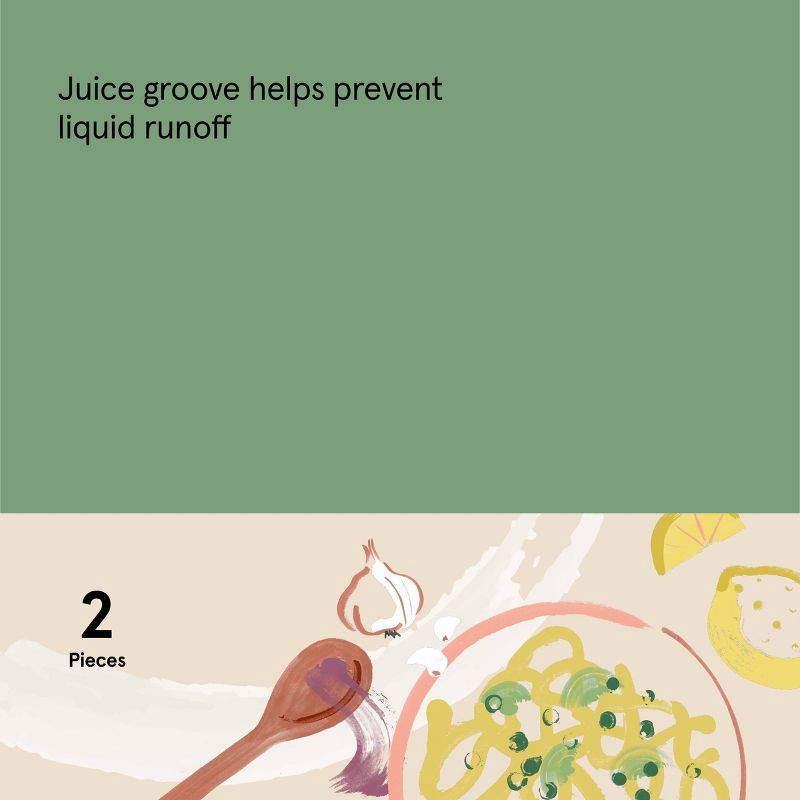 slide 7 of 7, 2pc Reversible Acacia Wood Cutting Board Set Natural - Figmint™: Charcuterie & Kitchen Boards with Juice Canal, 2 ct