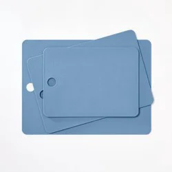 3pc Recycled Poly Essentials Cutting Board Set Blue - Figmint™: Dishwasher-Safe, Small to Large Sizes