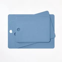 3pc Recycled Poly Essentials Cutting Board Set Blue - Figmint™: Dishwasher-Safe, Small to Large Sizes