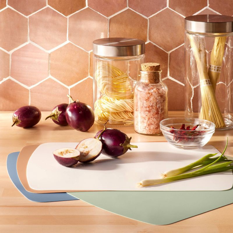 slide 2 of 4, 4pc 14"x11" Nonslip Cutting Mat Set - Figmint™: Multicolor Silicone Cutting Board Set, Hand Wash, 4 ct