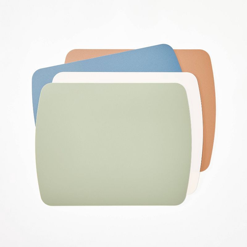 slide 1 of 4, 4pc 14"x11" Nonslip Cutting Mat Set - Figmint™: Multicolor Silicone Cutting Board Set, Hand Wash, 4 ct