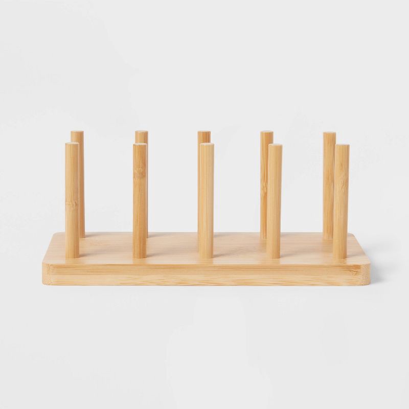 slide 3 of 3, Wood 4 Slot Cutting Board Pan Lid Organizer Yellow - Brightroom™, 1 ct