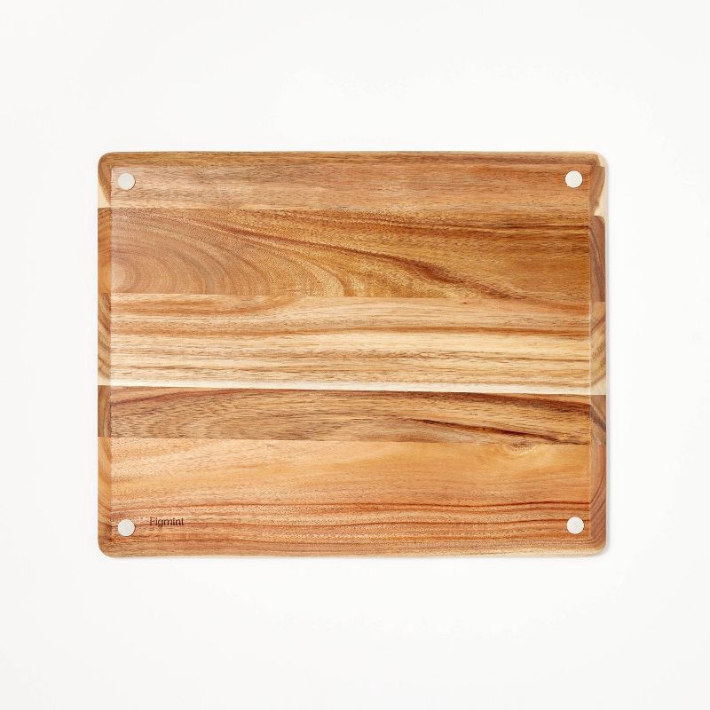 slide 3 of 4, 12"x15" Nonslip Acacia Wood Cutting Board Natural - Figmint™, 1 ct