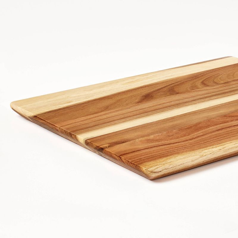 slide 4 of 4, 12"x15" Nonslip Acacia Wood Cutting Board Natural - Figmint™, 1 ct