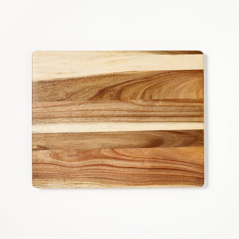 slide 1 of 4, 12"x15" Nonslip Acacia Wood Cutting Board Natural - Figmint™, 1 ct