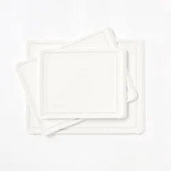 3pc Nonslip Recycled Poly Cutting Board Set Vintage Cream - Figmint™: Plastic, Dishwasher-Safe, Juice Canal
