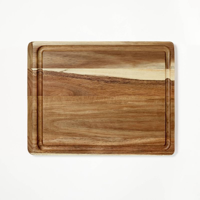 slide 1 of 4, 10"x13" Reversible Acacia Wood Cutting Board Natural - Figmint™, 1 ct