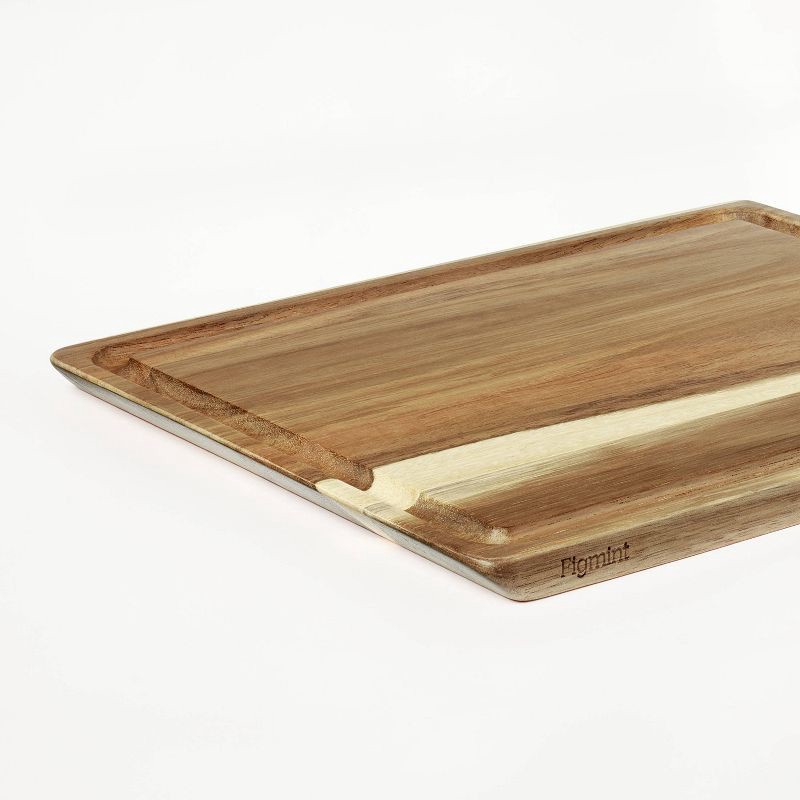 slide 4 of 4, 10"x13" Reversible Acacia Wood Cutting Board Natural - Figmint™, 1 ct