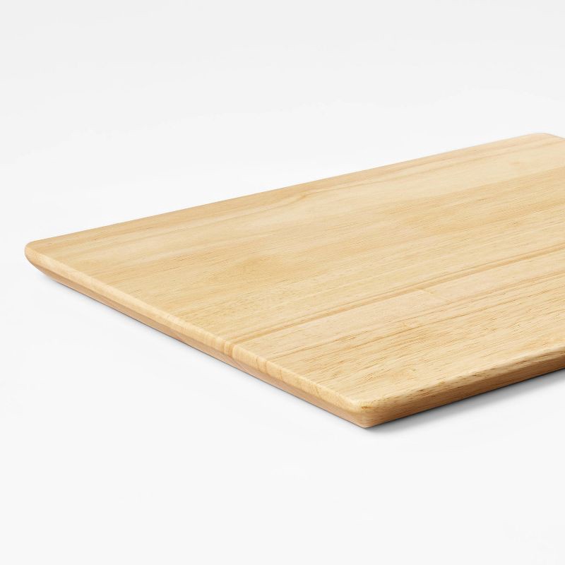 slide 4 of 4, 12"x15" Nonslip Rubberwood Cutting Board Natural - Figmint™: Charcuterie, Non-Skid Feet, Hand Wash, 1-Year Warranty, 1 ct