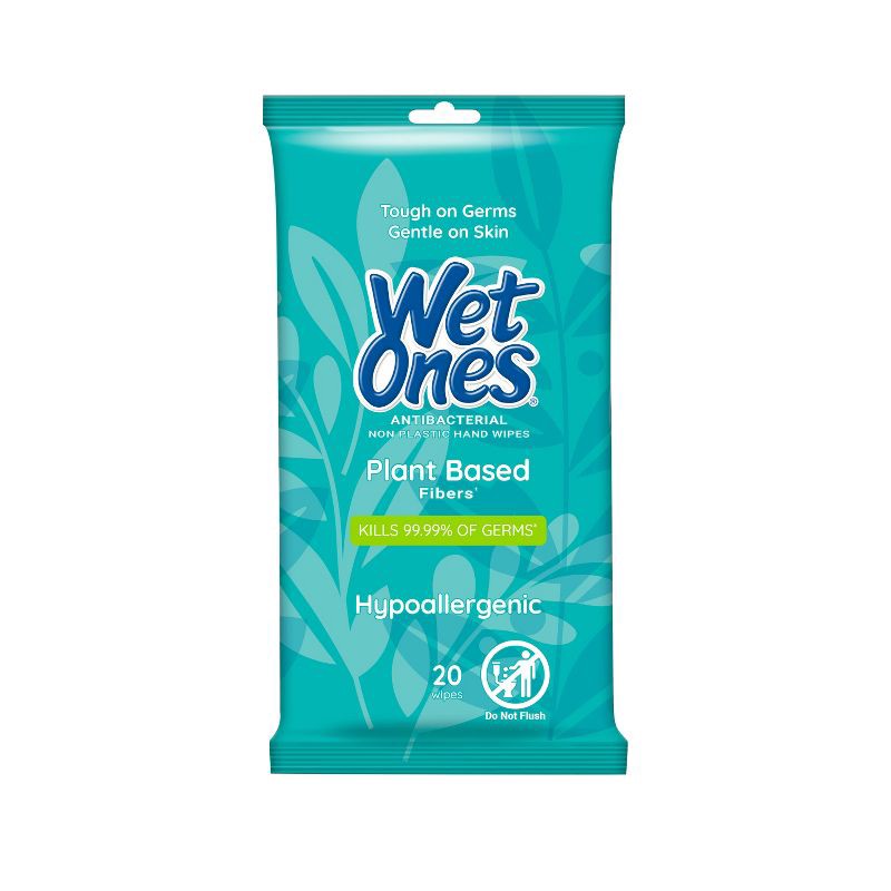 slide 1 of 6, Wet Ones Antibacterial Plant Based Hand Wipes - 20ct, 20 ct