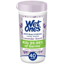 Wet Ones Lavender Antibacterial Hand Wipes - 40ct