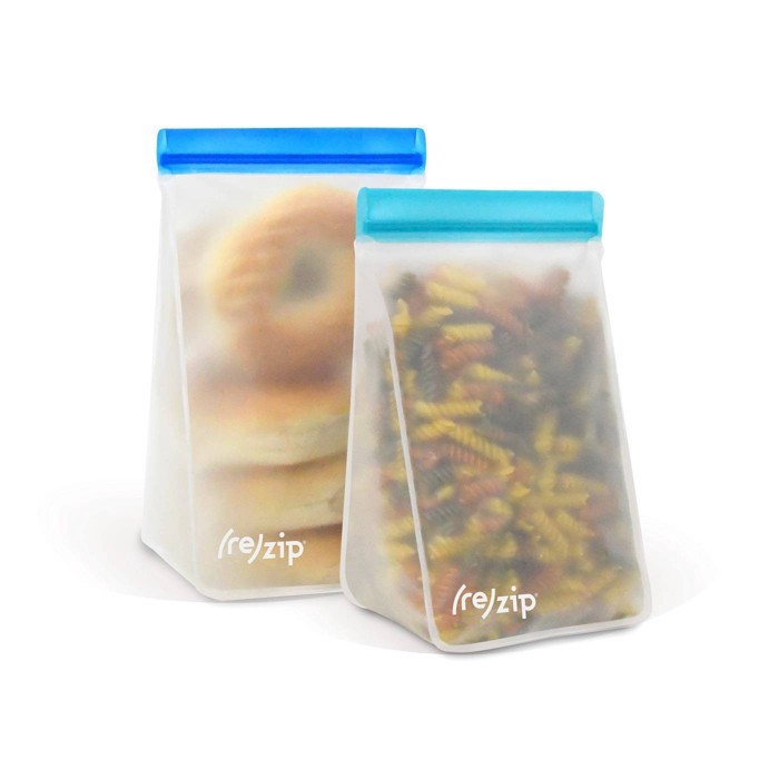 slide 1 of 4, (re)zip Stand Up Tall Leakproof Storage Bag Set - 6 Cup + 8 Cup, 1 ct