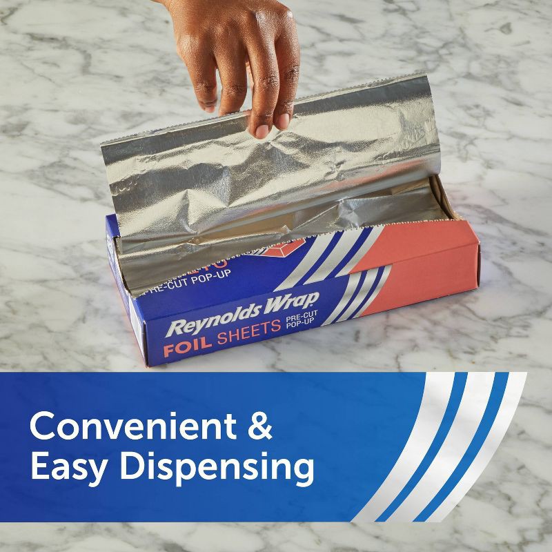 slide 3 of 10, Reynolds Kitchens Pre-Cut Pop-Up Foil Sheets - 50ct/49.83sq ft, 50 ct, 49.83sq ft