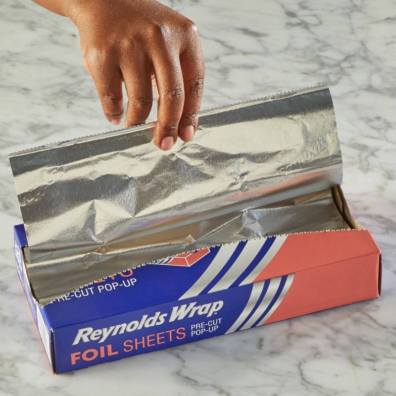 slide 9 of 10, Reynolds Kitchens Pre-Cut Pop-Up Foil Sheets - 50ct/49.83sq ft, 50 ct, 49.83sq ft