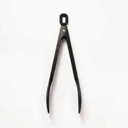 9" Stainless Steel Tongs with Silicone Head Matte Black - Figmint™: Kitchen Tongs, Dishwasher-Safe, Cooking & Salad Use