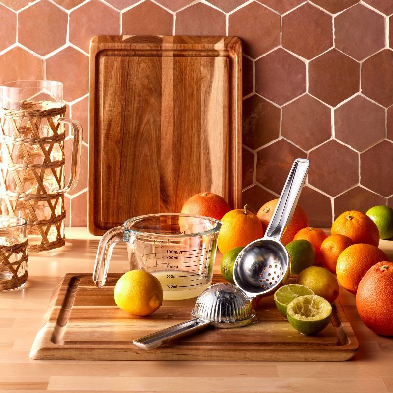 slide 2 of 3, Zinc Alloy Lemon Squeezer Silver - Figmint™: Citrus Press, Dishwasher-Safe, Lime Juicer, Figmint Kitchen Accessory, 1 ct