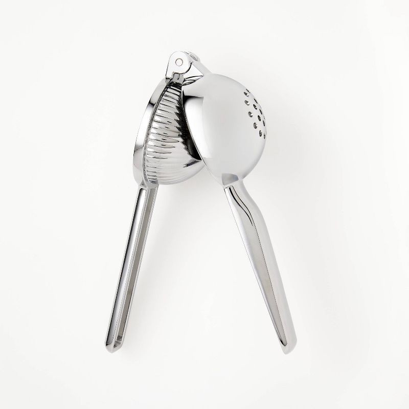 slide 1 of 3, Zinc Alloy Lemon Squeezer Silver - Figmint™: Citrus Press, Dishwasher-Safe, Lime Juicer, Figmint Kitchen Accessory, 1 ct