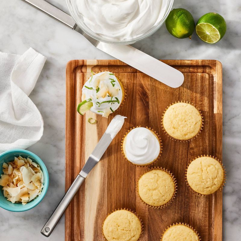 slide 2 of 4, 2pk Stainless Steel Icing Spatula Set Silver - Figmint™: Offset Frosting Knife for Baking, Dishwasher-Safe, 2 ct