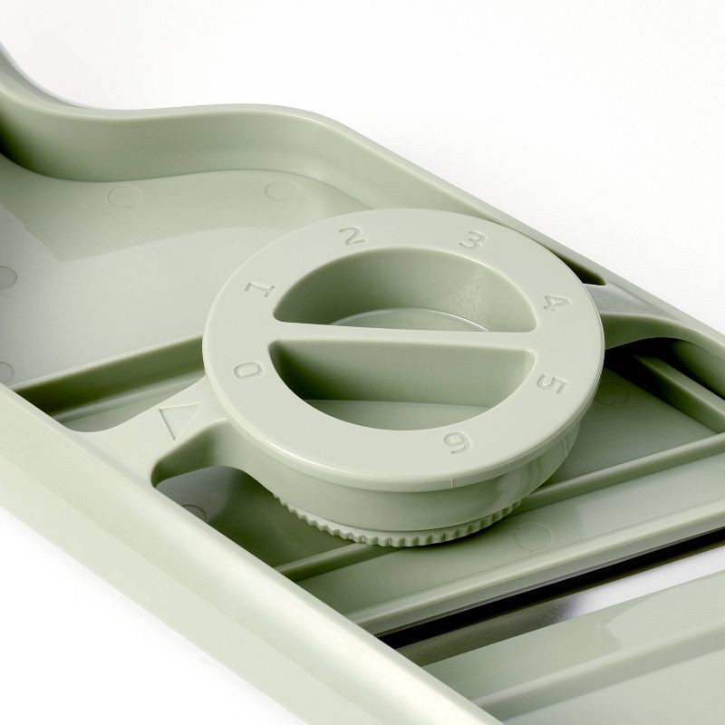 slide 4 of 5, Hand Held Mandoline Green - Figmint™: Stainless Steel Cucumber Slicer, Dishwasher-Safe Kitchen Tool, 1 ct