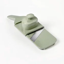 Hand Held Mandoline Green - Figmint™: Stainless Steel Cucumber Slicer, Dishwasher-Safe Kitchen Tool