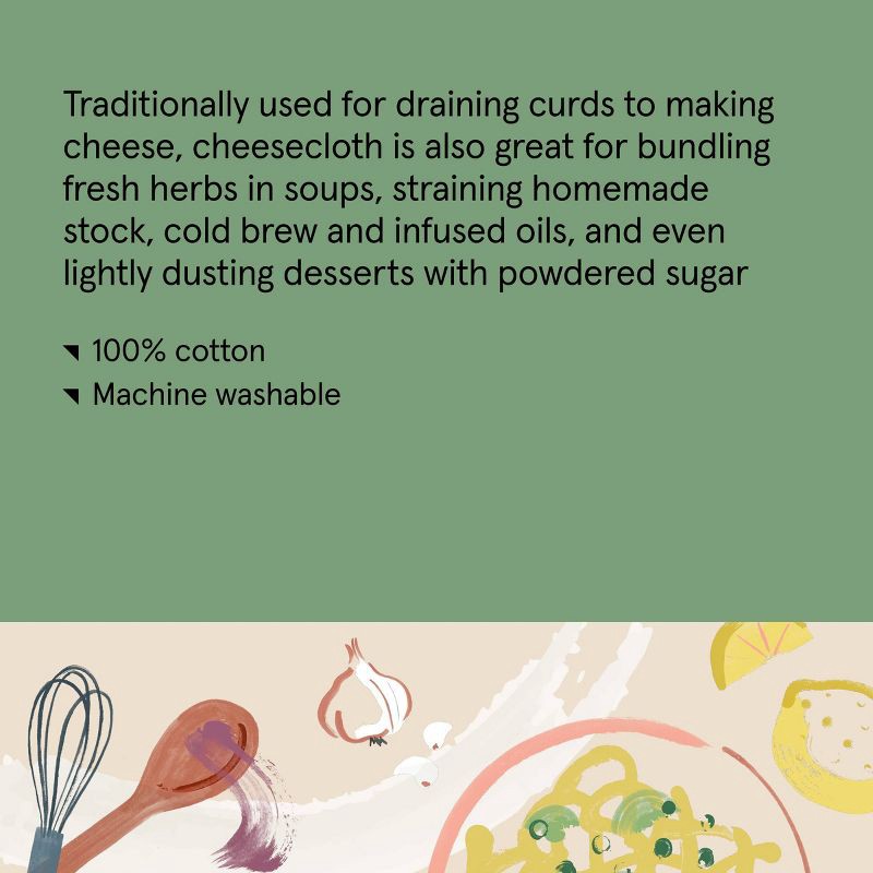 slide 6 of 6, 36"x36" Cotton Cheesecloth (Washable) Off-White - Figmint™: Multipurpose Strainer & Food Wrap, 1 ct