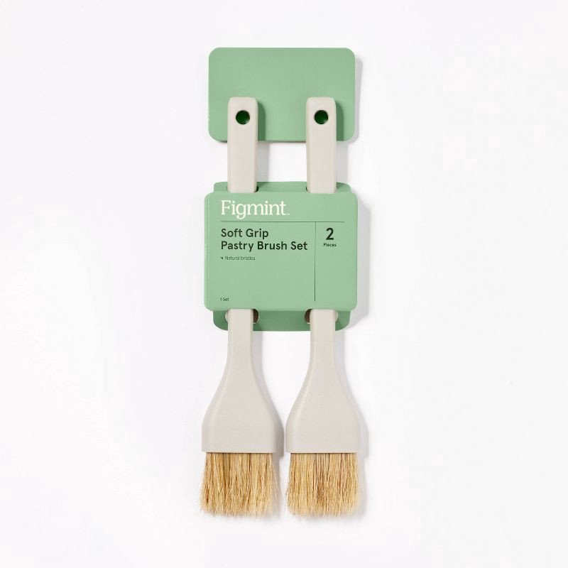 slide 4 of 4, 2pc Pastry Brush Set Light Gray - Figmint™, 2 ct