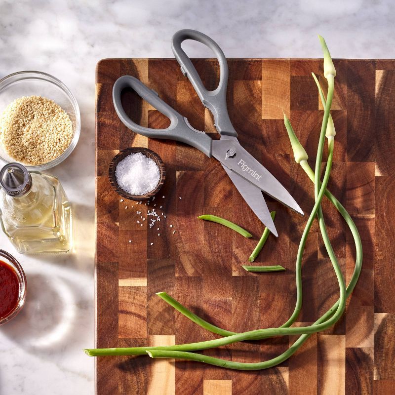 slide 2 of 3, Stainless Steel Kitchen Shears with Soft Grip Dark Gray - Figmint™: Kitchen Scissors for Food, 3" Blade, Hand Wash, 1 ct