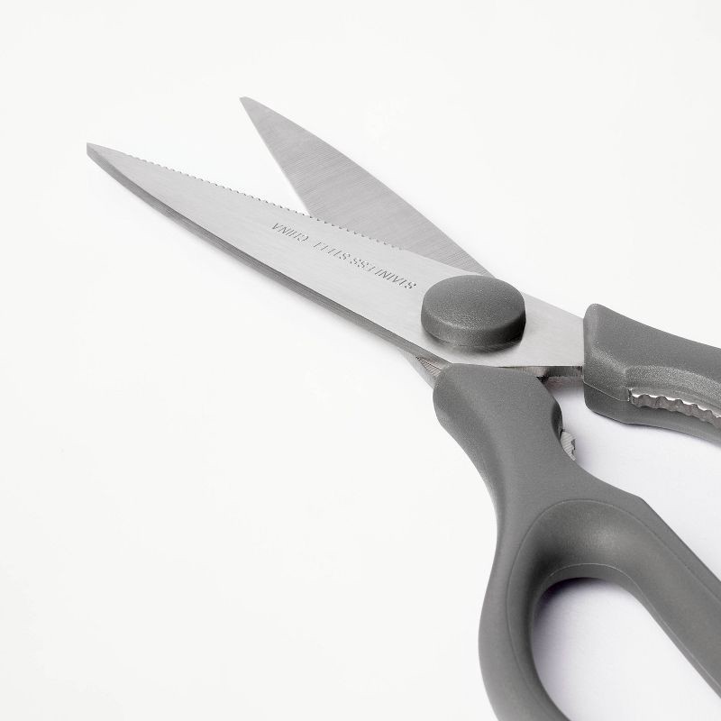 slide 3 of 3, Stainless Steel Kitchen Shears with Soft Grip Dark Gray - Figmint™: Kitchen Scissors for Food, 3" Blade, Hand Wash, 1 ct