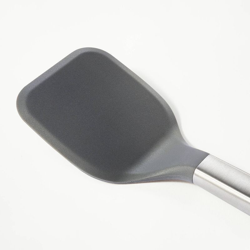slide 3 of 4, Stainless Steel with Silicone Cookie Spatula Dark Gray - Figmint™: Dishwasher-Safe Kitchen Utensil, Solid Turner, 1 ct