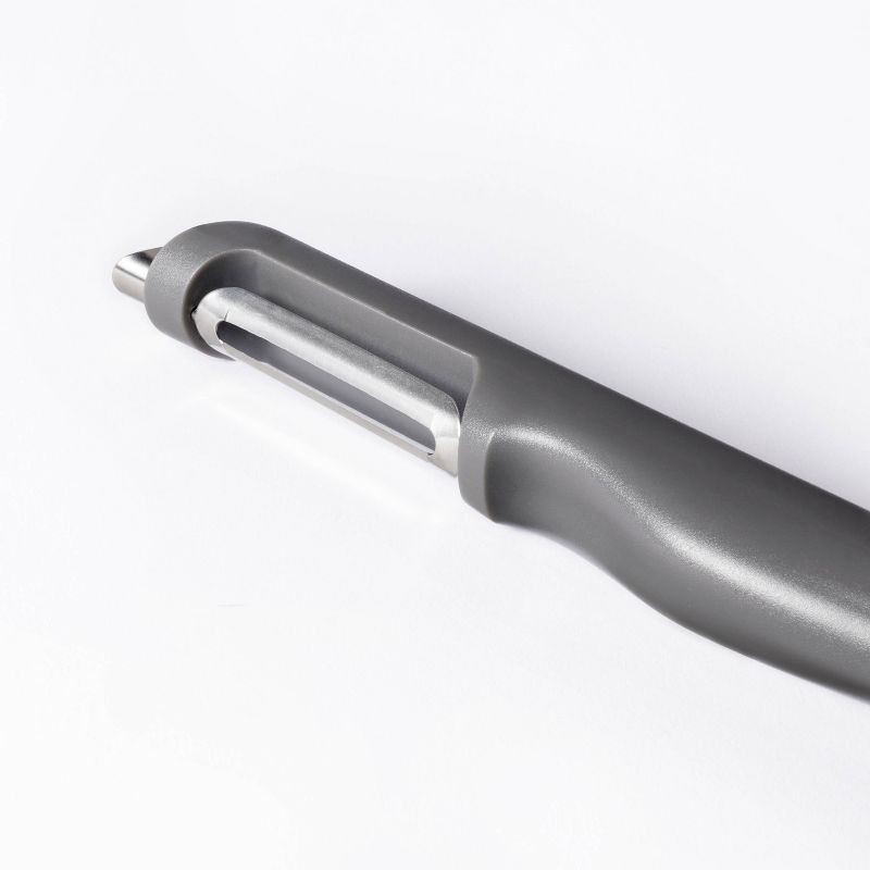 slide 3 of 3, Soft Grip Swivel Peeler Dark Gray - Figmint™: Non-Slip Grip, Polypropylene & Stainless Steel, Hand Wash, Dishwasher-Safe, 1 ct