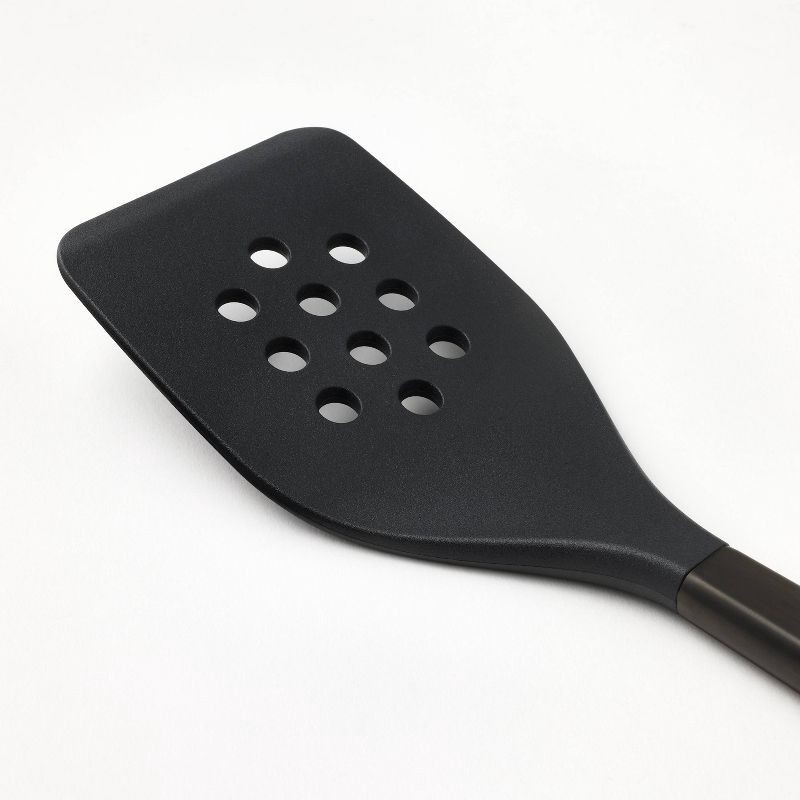 slide 3 of 3, Stainless Steel and Nylon Slotted Turner Matte Black - Figmint™: Dishwasher-Safe Cooking Spatula, 13.03" Length, 1 ct