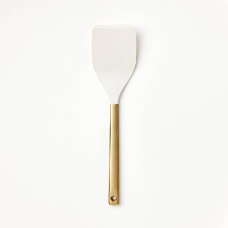 slide 1 of 3, Stainless Steel and Nylon Solid Turner Champagne - Figmint™: Dishwasher-Safe Cooking Spatula, Figmint Kitchen Utensil, 1 ct