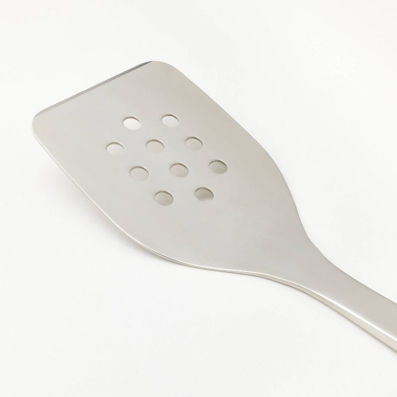 slide 3 of 3, Stainless Steel Slotted Turner Silver - Figmint™: Metal Spatula for Cooking, Dishwasher-Safe, 12.99" Length, 1 ct