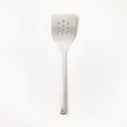 Stainless Steel Slotted Turner Silver - Figmint™: Metal Spatula for Cooking, Dishwasher-Safe, 12.99" Length
