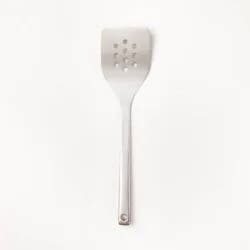 Stainless Steel Slotted Turner Silver - Figmint™: Metal Spatula for Cooking, Dishwasher-Safe, 12.99" Length