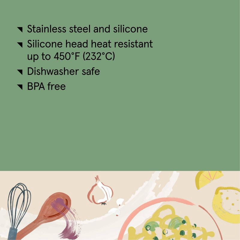 slide 4 of 4, Stainless Steel and Silicone Spatula Champagne - Figmint™: Flexible Turner, Dishwasher-Safe, Figmint Kitchen Utensil, 1 ct