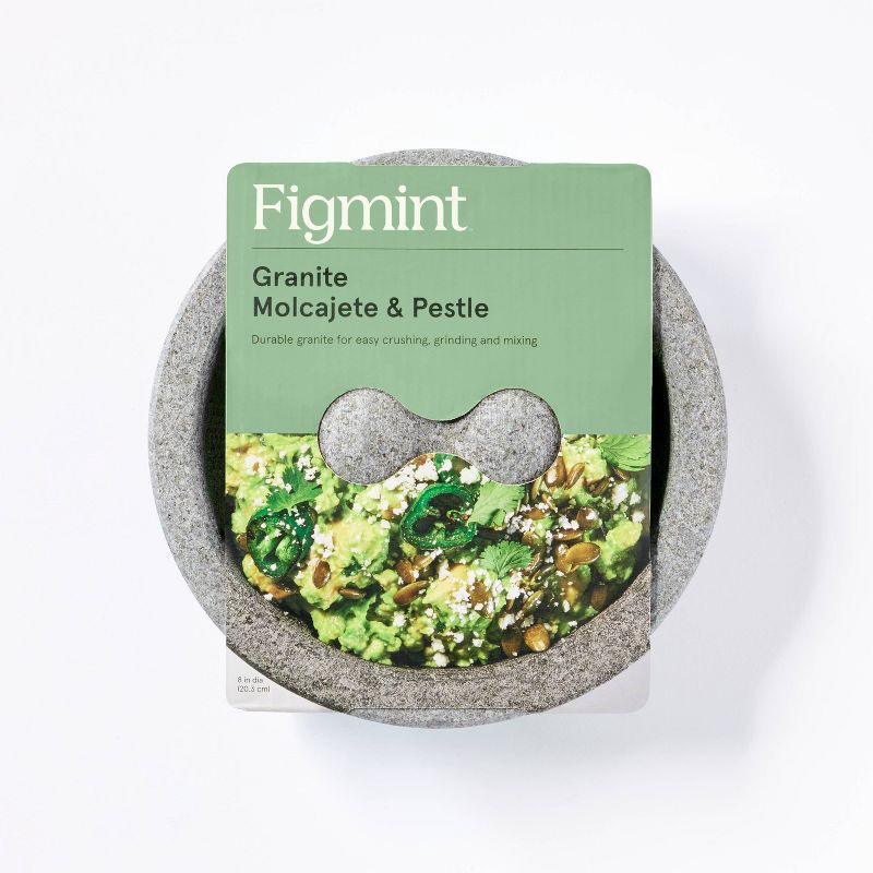 slide 4 of 4, 8" Granite Molcajete & Pestle - Figmint™, 1 ct
