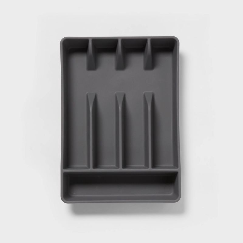 slide 3 of 3, 5 Compartment Plastic Plastic Drawer Organizer Gray - Brightroom™, 1 ct