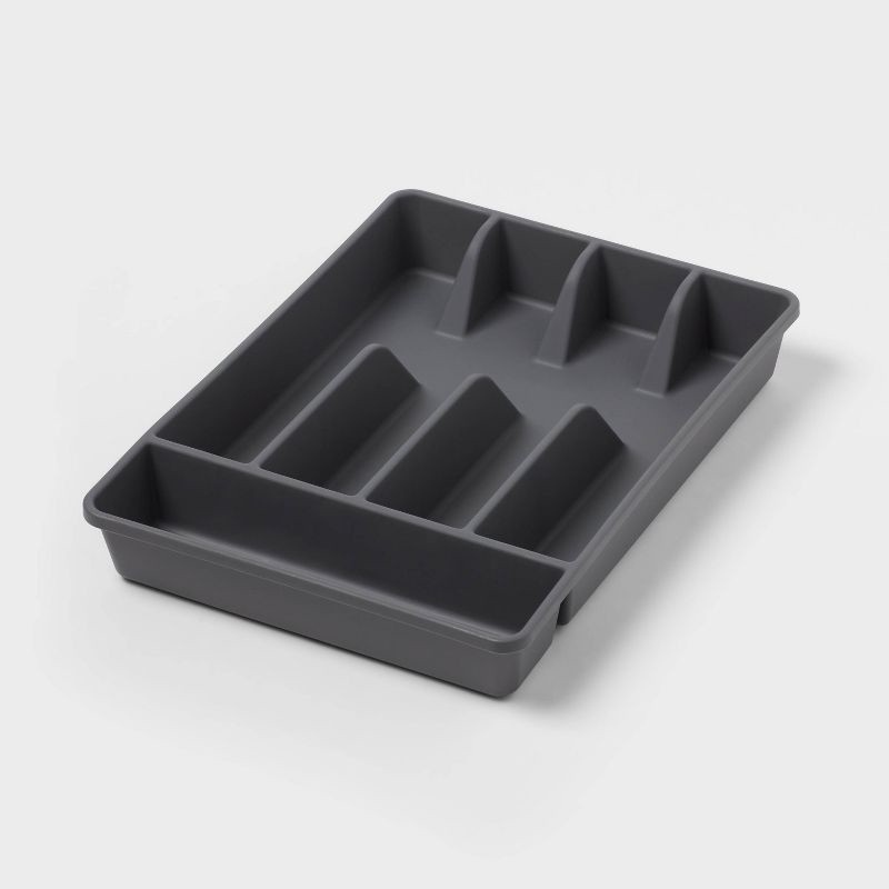 slide 1 of 3, 5 Compartment Plastic Plastic Drawer Organizer Gray - Brightroom™, 1 ct